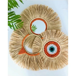 Rafya Ayna Boncuklu 3lü Set 40 cm