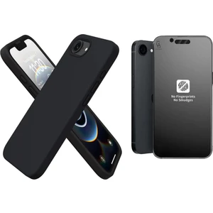 Apple iPhone 16E Uyumlu Içi Kadife Lansman Kılıf ve Mat Seramik Tam Kaplayan Cam Ekran Koruyucu