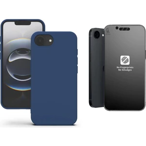 Apple iPhone 16E Uyumlu Içi Kadife Lansman Kılıf ve Mat Seramik Tam Kaplayan Cam Ekran Koruyucu