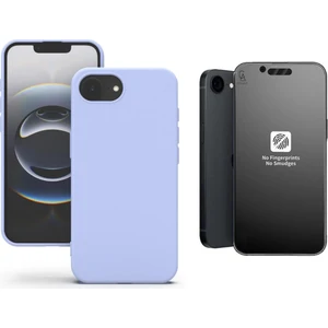 Apple iPhone 16E Uyumlu Içi Kadife Lansman Kılıf ve Mat Seramik Tam Kaplayan Cam Ekran Koruyucu