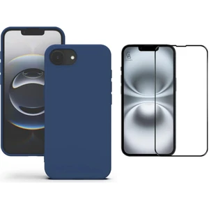 Apple iPhone 16E Uyumlu Içi Kadife Lansman Kılıf ve 5d Tam Kaplayan Cam Ekran Koruyucu