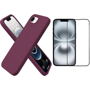 Apple iPhone 16E Uyumlu Içi Kadife Lansman Kılıf ve 5d Tam Kaplayan Cam Ekran Koruyucu