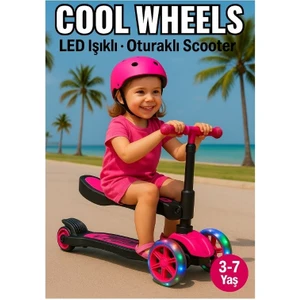 Oturaklı ve Çıkarılabilen Çocuk Scooter-Led Işıklı-3 Tekerlekli