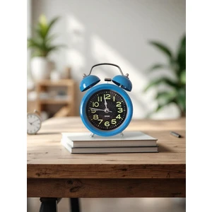 Metal Süper Yüksek Sesli Alarm Saati, Işıklı, Fosforlu, Gece Görünen Kadranlar, Sessiz Saniyeli