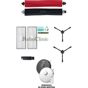Roborock S8 Sonic Akıllı Robot Süpürge Uyumlu Fırça Hepa Filtre Yenileme Seti.