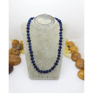  Kehribar Kolye Mavi Barok Kesim 