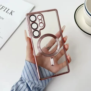 Samsung Galaxy S25 Ultra Kılıf Kamera Lens Korumalı Renkli Magsafe Şeffaf Silikon