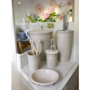 Dara Collection Simli Bej 5li Banyo Seti