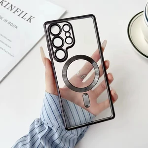 Samsung Galaxy S25 Ultra Kılıf Kamera Lens Korumalı Renkli Magsafe Şeffaf Silikon