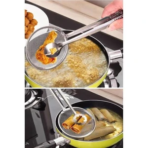Melodik Dizayn Paslanmaz Çelik Süzgeçli Kızartma Haşlama Maşası Kevgir