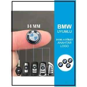  Bmw Logolu Anahtar Amblemi Logo 2 Adet 14MM Damla Etiket