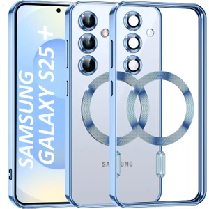 Samsung Galaxy S25 Plus Kılıf Kamera Lens Korumalı Renkli Magsafe Şeffaf Silikon