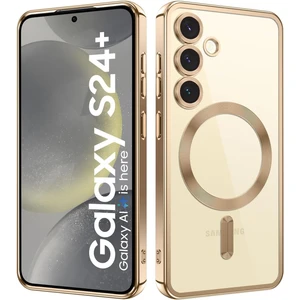 Samsung Galaxy S24 Plus Kılıf Kamera Lens Korumalı Renkli Magsafe Şeffaf Silikon Kırmızı