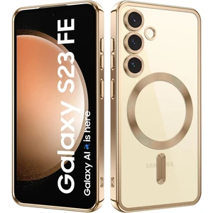 Samsung Galaxy S23 Fe Kılıf Kamera Lens Korumalı Renkli Magsafe Şeffaf Silikon Kırmızı