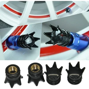 Alüminyum Kral Tacı Sibop Kapağı 4'lü Siyah Kral Tacı Sibob Kapağı Taç Siyah