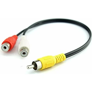 Anfi Y Kablo 1 Erkek Rca To 2 Dişi Rca Lale Tos Kablo - 25CM