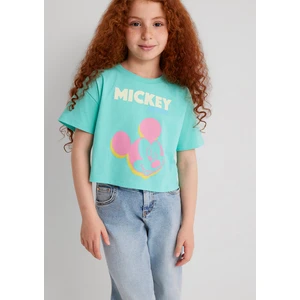 Mickey Mouse Baskılı Yeşil Tişört 7610332-71673