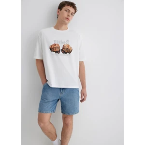 Baskılı Ekru Tişört 0613003-70057