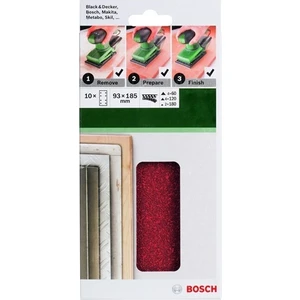 - Titreşimli Zımpara Kağıdı 10'Lu Set, 93 X 185 Mm 60/120/180 Kum 8 Delik