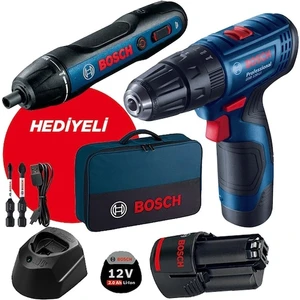 GSB 120-LI 2 Ah Çift Akülü Darbeli Vidalama + Bosch GO Kit - 06019G8124
