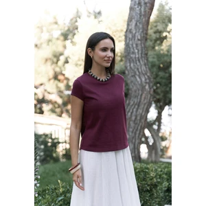 Suva Kısa Kol Bordo T-Shirt