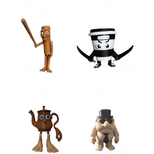 4'lü Set Brainrot Figür Tung Tung Tung Sahur, Cappucino Assossino, Tatata Sahur, Matteo Figür 10 cm