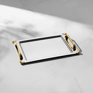 Vega Altın Saten 2'li Çelik Tepsi Seti