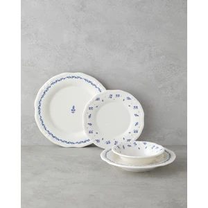 Belleza Porselen Yemek Takımı 24 Parça 6 Kişilik Mavi-Beyaz