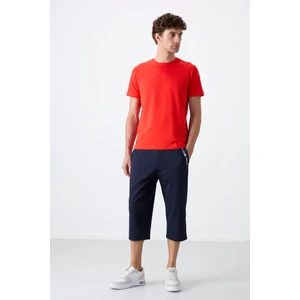Tommy Life İndigo Ön Cep Detaylı Standart Kalıp Klasik Paça Erkek Kapri - 83092