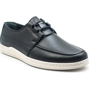 Noven Hakiki Deri Hafif Rahat Siyah Erkek Casual Ayakkabı