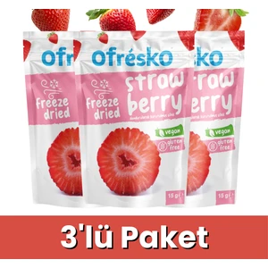 Kuru Meyve Cipsi Çilek 3'lü Paket - Katkısız & İlave Şekersiz - Dondurularak Kurutulmuş Sağlıklı Atıştırmalık
