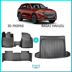Togg T10X 3D Havuzlu Paspas ve Bagaj Havuzu Seti