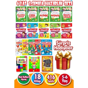 Harika Kitap 6 Yaş 1 . Sınıfa Hazırlık Seti - Ilkokula Başlayacaklar Için Çizgi Çalışmaları Matematik Kodlama