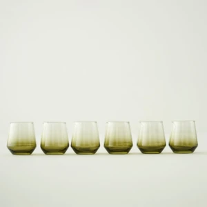 Colored 6'lı Kahve Yanı Su Bardağı Yeşil (115 Cc)