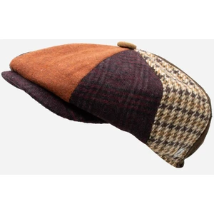 Erkek Patchwork Tweed Yün Kasket Ingiliz Newsboy Şapka