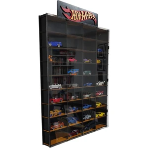 Hot Wheels 36 Bölmeli Mini Araba Koleksiyon Kutusu – 38X48 cm Şeffaf Kapaklı