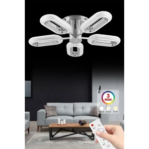 Istanbul Avize Alfa Plafonyer Tavan Gümüş 5'li Kumandalı 3 Renk LED Lüx Modern Ledli Avize
