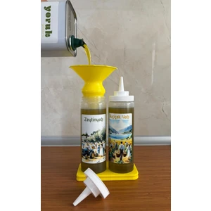 Şef Tipi Sos ve Yağdanlık Seti (Şişe, Huni, Stand)