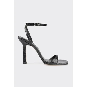 Siyah Kadın Topuklu Sandalet