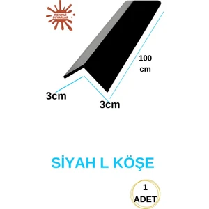 100CM Atc Dekoratif Siyah L Köşe Duvar Çıtası Kapama Çıtası Duvar Lambirisi Paneli Kapama L Köşesi
