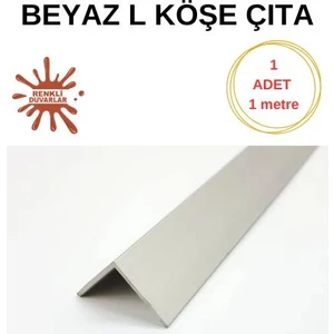 Renkli Duvarlar 100 cm  Atc Dekoratif Beyaz L Köşe Duvar Çıtası Kapama Çıtası Duvar Lambirisi Paneli Kapama L Köşesi