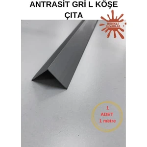 100CM Atc Dekoratif Antrasit Gri L Köşe Duvar Çıtası Kapama Çıtası Duvar Lambirisi Paneli L Köşesi