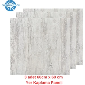 1m2 3 Adet 60X60cm Floor Yapışkanlı Zemin ve Duvar Kaplama Paneli Arkası Kauçuklu Pvc WC Paneli 607