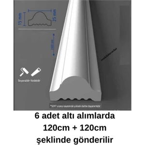 Renkli Duvarlar Boyanabilir Dekoratif Pvc Duvar Çıtası 2.5 cm 1 Boy 240 cm Duvar Süsleri Koridor Salon Çıta Tasarım