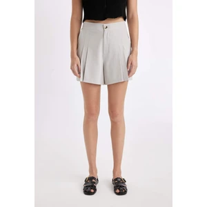 Regular Fit Yüksek Bel Pileli Şort D0963AX24SM