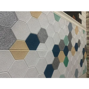 Renkli Duvarlar Kendinden Yapışkanlı Petek Desen Kreş Çoçuk Odası Salon Kreş Duvar Kağıdı Paneli 70 x 35 cm 1 Adet Nw153