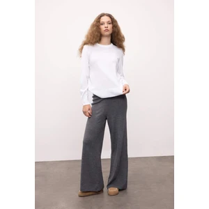 Relax Fit Triko Pantolon Basic Düz Beli Lastikli Geniş Paça V0088AZ24AU