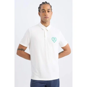 DeFactoFit Standart Fit Polo Yaka Baskılı Sporcu Ağır Kumaş Kısa Kollu Tişört C0416AX24SM