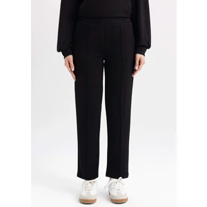 Regular Fit Rahat Kalıp Basic Düz Fitilli Çift Cepli Casual Siyah Pantolon B0044AX24AU