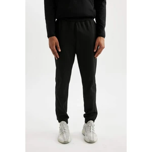 DeFactoFit Erkek Siyah Slim Fit  Standart Paça Skuba Dalgıç Kumaş Jogger Eşofman Altı